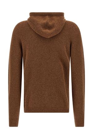 Brown virgin wool and camel hooded sweater ROBERTO COLLINA | 253M40007M4007